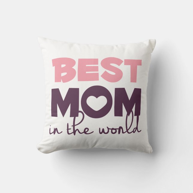 Coussin La meilleure maman dans le carreau du jour de mère (Recto)