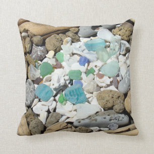 Coussin La mer de plage écosse des fossiles en verre de