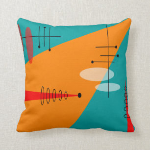 Coussin La moitié du siècle #86 atomique inspiré modern