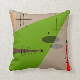 Coussin La moitié du siècle #88 atomique inspiré moderne