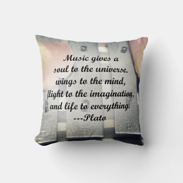 Coussin La musique donne la conception de rose de cloches (Recto)