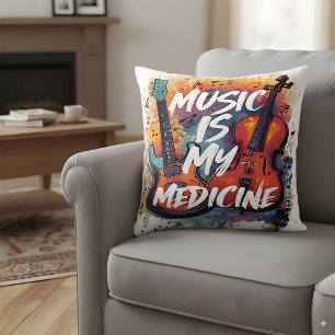 Coussin La musique est mon médicament
