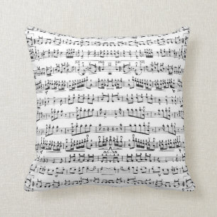 Coussin La musique noire et blanche note le carreau