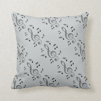 Coussin La musique note le gris