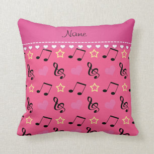 Coussin La musique rose nommée personnalisée note des