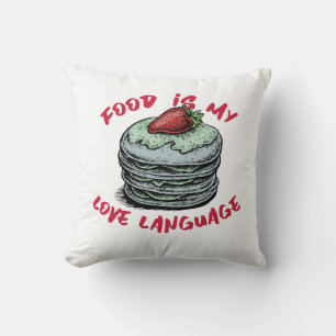 Coussin La nourriture est ma langue d'amour