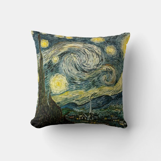 Coussin La nuit étoilée de Vincent van Gogh (1889) (Recto)