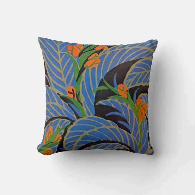 Coussin La nuit tropicale Art déco de Seguy (Recto)