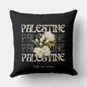 Coussin LA PALESTINE SERA LIBRE | Jasmin aquarelle (Verso)