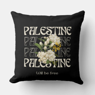 Coussin LA PALESTINE SERA LIBRE Jasmin aquarelle