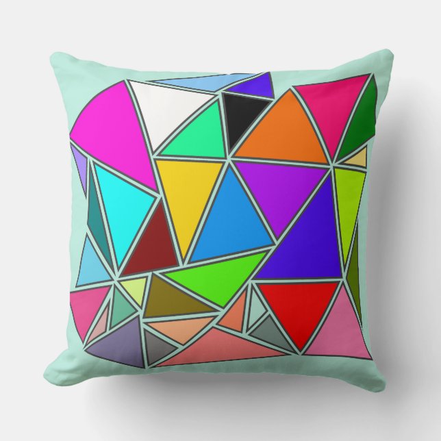 Coussin La palette de couleurs des triangles dans l'Arrièr (Recto)