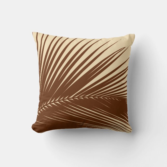 Coussin La palmette - brun foncé et se bronzent (Recto)
