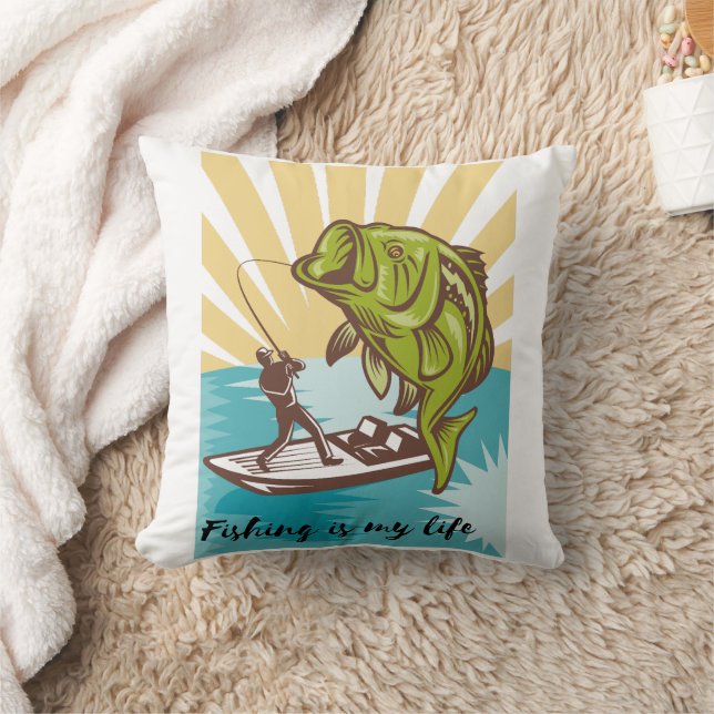 Coussin la pêche est ma vie (Couverture)