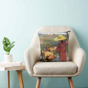 Coussin La peinture Les jeunes Amphibiens de Joaquin Sorol
