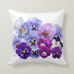 Coussin La pensée bleue fleurit les pensées florales de
