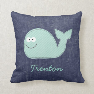 Coussin La petite baleine mignonne a personnalisé le