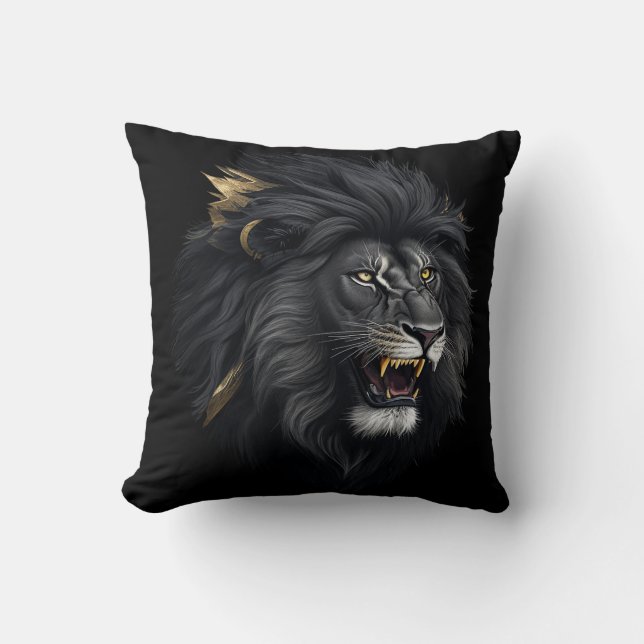 Coussin La peur, le lion noir (Recto)