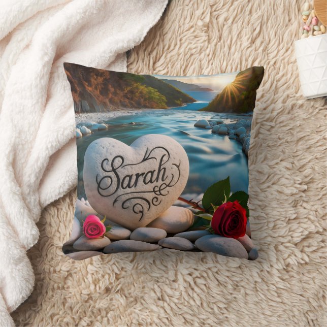 Coussin La pierre de Sunset River de Sarah (Couverture)