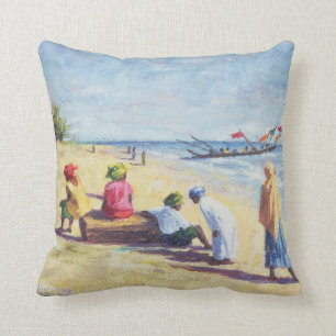 Coussin La plage chez Abene Sénégal 1997
