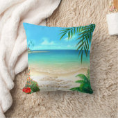 Coussin La plage exotique tropicale me demandent d'ajouter (Couverture)