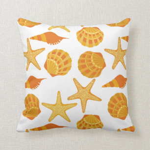 Coussin La plage orange Shell modèlent