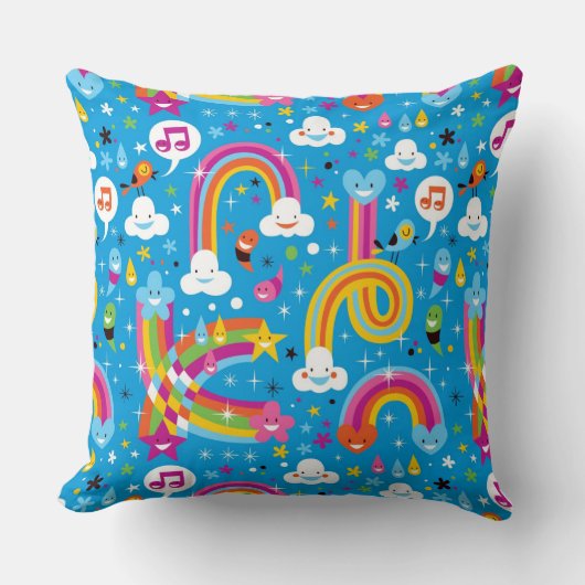 Coussin la pluie d'arcs-en-ciel de nuages laisse tomber le (Recto)