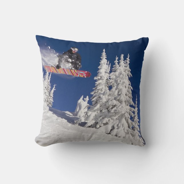 Coussin La pratique du surf des neiges à Whitefish Mountai (Recto)