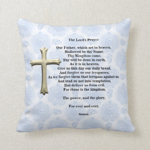 Coussin La prière du Seigneur (bleu)