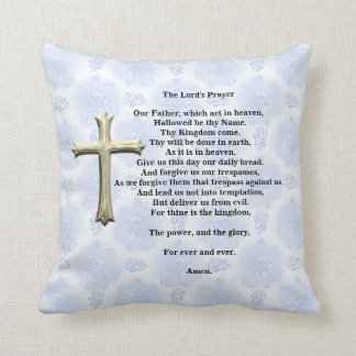 Coussin La prière du Seigneur (bleu)