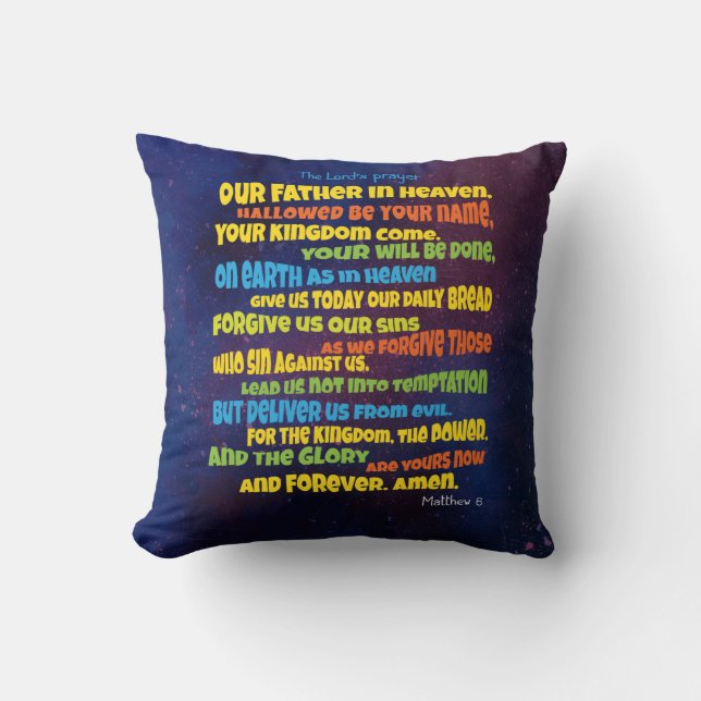 Coussin La prière du Seigneur - Un Père (Recto)