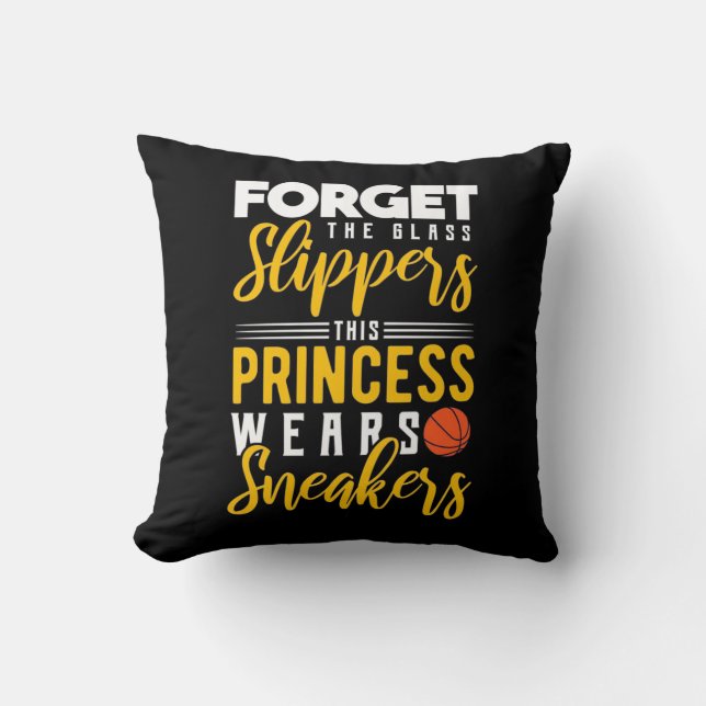 Coussin La princesse de basket-ball porte des Baskets (Recto)