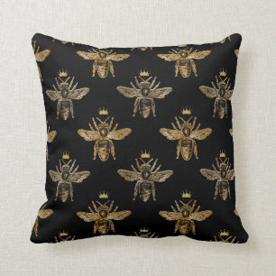Coussin La Reine des abeilles en noir