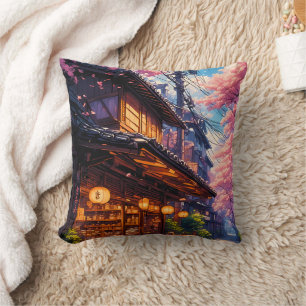 Coussin La rue des cerisiers en fleurs - Sakura no Machika