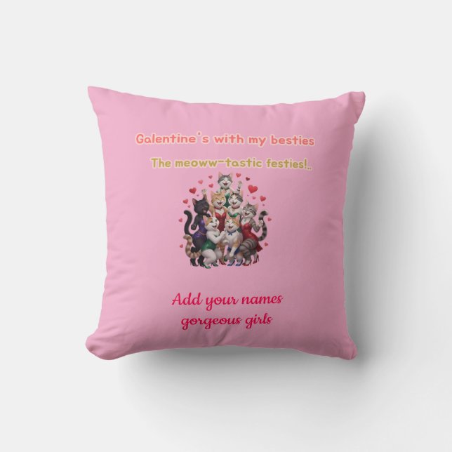 Coussin La Saint-Valentin avec mes meilleures amies (Recto)
