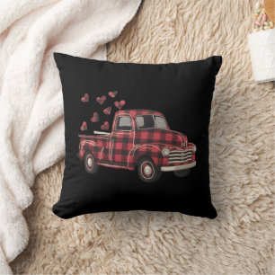 Coussin La Saint-Valentin Camion Drôle Buffalo Plaid Léopa