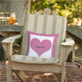 Coussin La Saint-Valentin Cœur Monogramme Rose Doré Paille (Chaise)