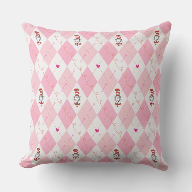 Coussin La Saint-Valentin de Dr. Seuss | Chat Chapeauté à  (Recto)