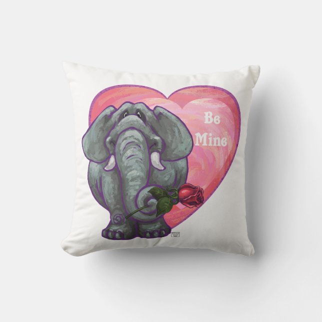 Coussin La Saint-Valentin des éléphants (Recto)