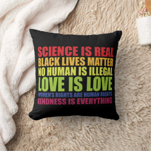 Coussin La science est réelle Les vies noires comptent Fie