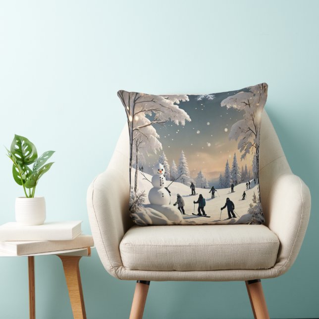 Coussin "La splendeur enneigée de l'hiver" (Chaise)