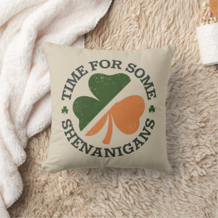 Coussin La St. Patrick's Time pour quelques bêtises Trèfle