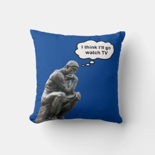 Coussin La statue du penseur de Rodin - Je pense que je va