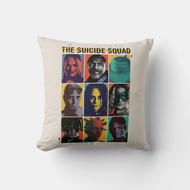 Coussin La Suicide Squad | Rétro Grid With Harley Quinn (Recto)