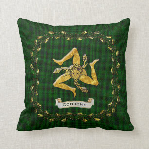 Coussin La toile de jute olive sicilienne de guirlande de