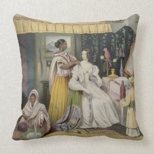 Coussin La toilette de jeune Madame, plaquent 2 'd'Inde
