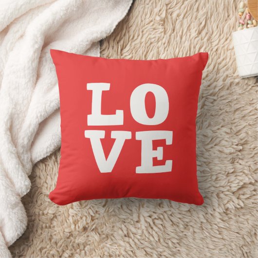 Coussin La typographie de la Saint Valentin Aimer Rouge (Couverture)