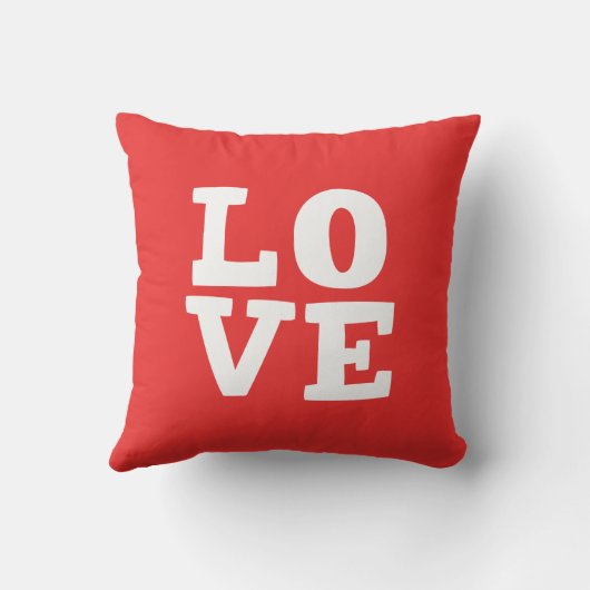 Coussin La typographie de la Saint Valentin Aimer Rouge (Verso)