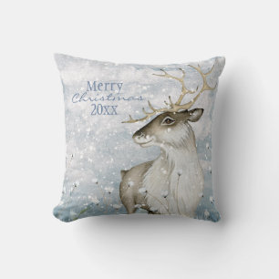 Coussin La typographie des cerfs des animaux de neige de N