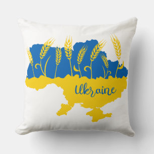 Coussin La typographie ukrainienne et l'oreille au blé sur