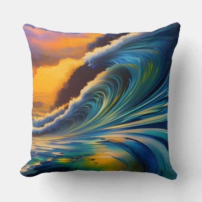 Coussin La vague au lever du soleil (Recto)